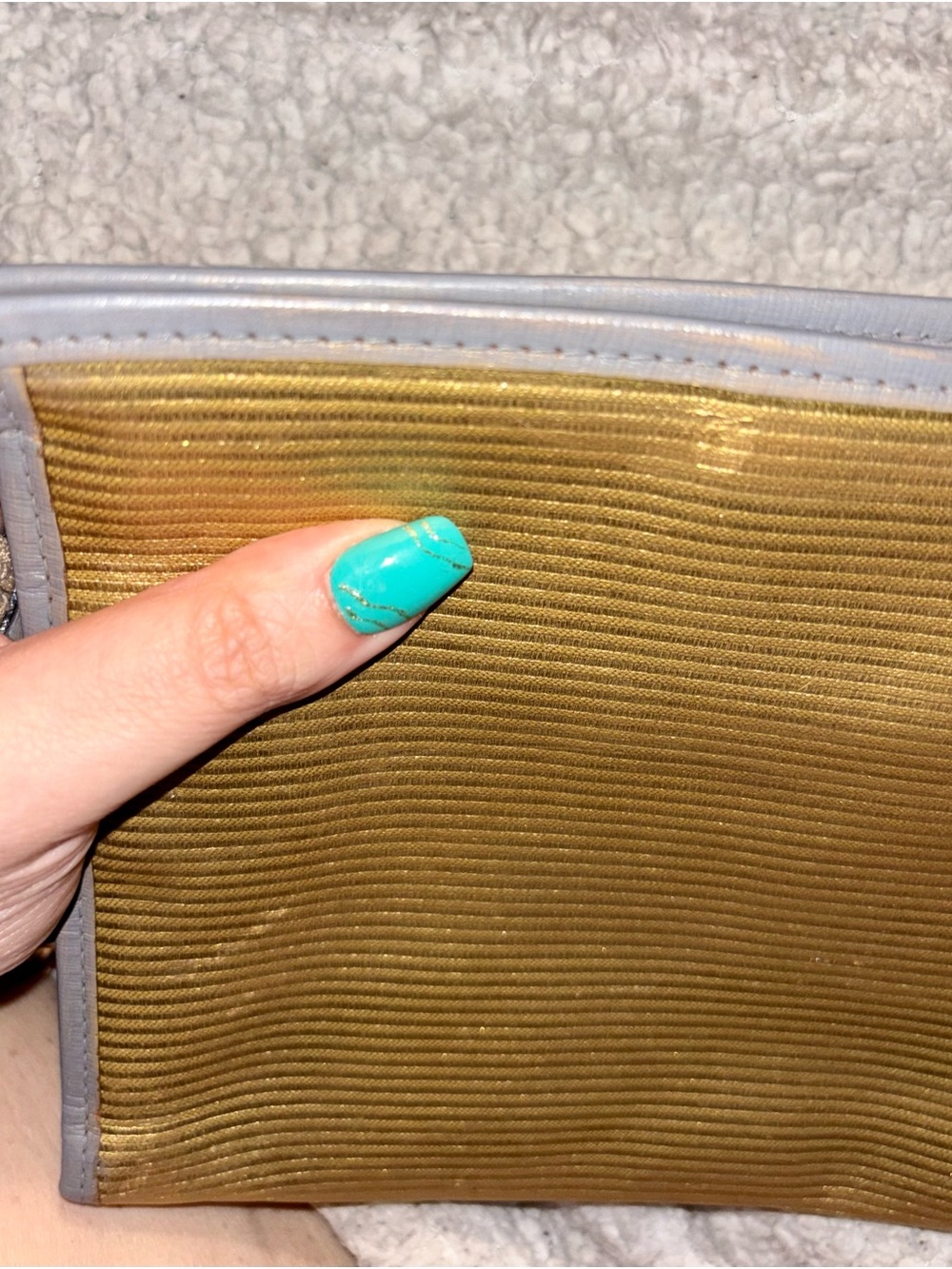 Vintage YSL Yves Saint Laurent Gold Toiletry Pouch/Crossbody Bag - Picture 11 of 11